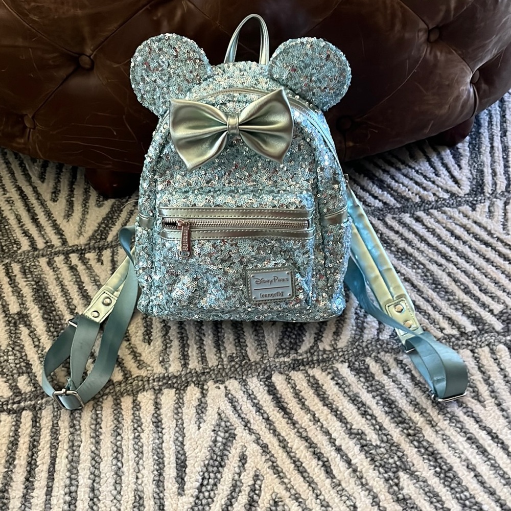 Glittery teal mini mouse backpack really hard to find